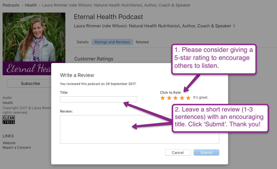 how-to-leave-an-itunes-rating-and-review-step3-review-title-eternal-health